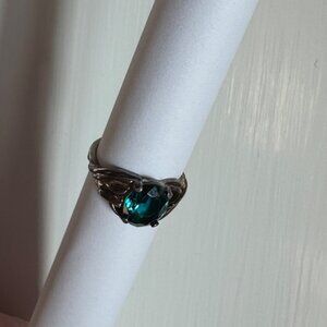 Vintage Estate Ring Blue Topaz Color 925 Sterling Silver Women’s Sz 8.75/9